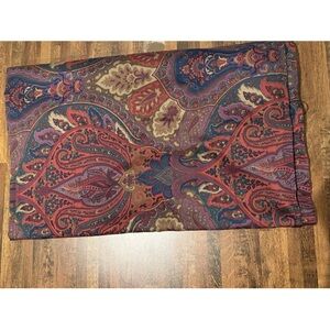 RALPH LAUREN Red Purple Paisley Socialite Queen Flat Sheet Vintage RARE FIND